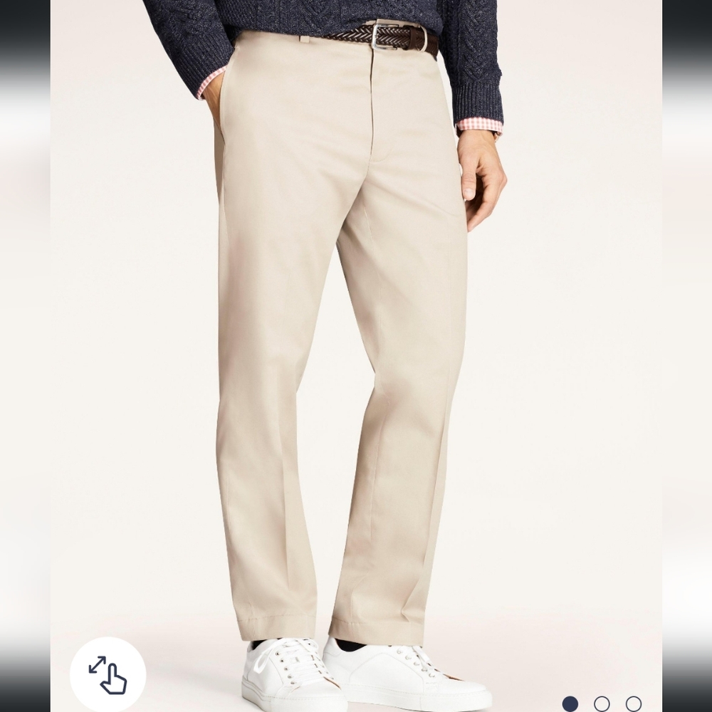 Brooks Brothers Advantage Chino Clark Mens Size 37x30 Khaki Cotton Pants *Notes